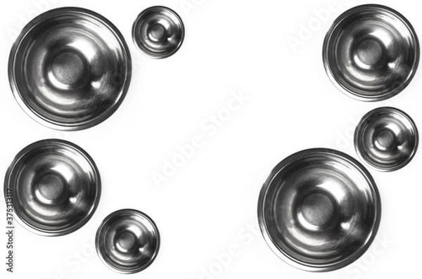 Obraz abstract round metal elements on white background
