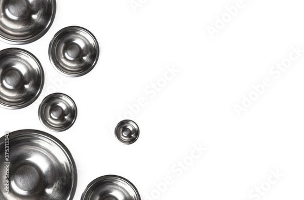 Obraz abstract round metal elements on white background