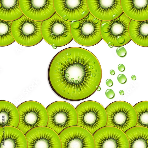 Fototapeta Background with kiwi slice