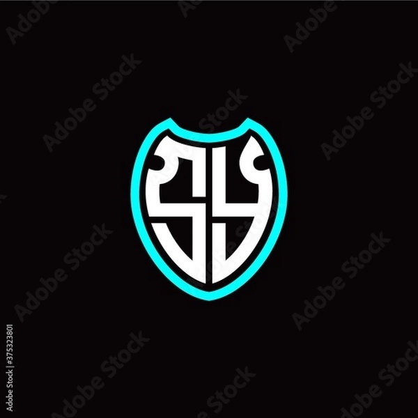 Fototapeta Initial S Y letter with shield modern style logo template vector