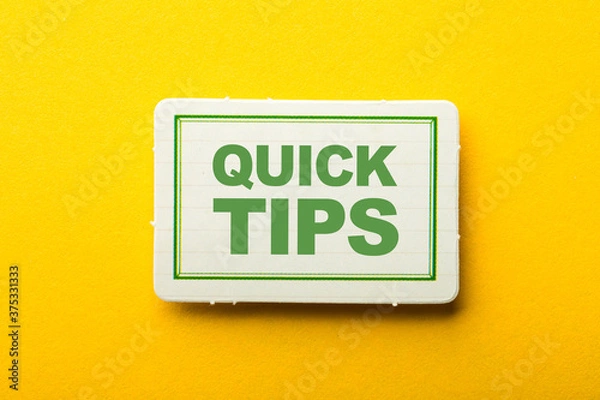 Fototapeta Quice Tips Frame Label On Yellow Background