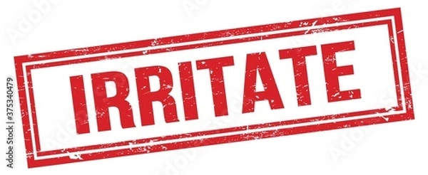 Obraz IRRITATE red grungy rectangle stamp.