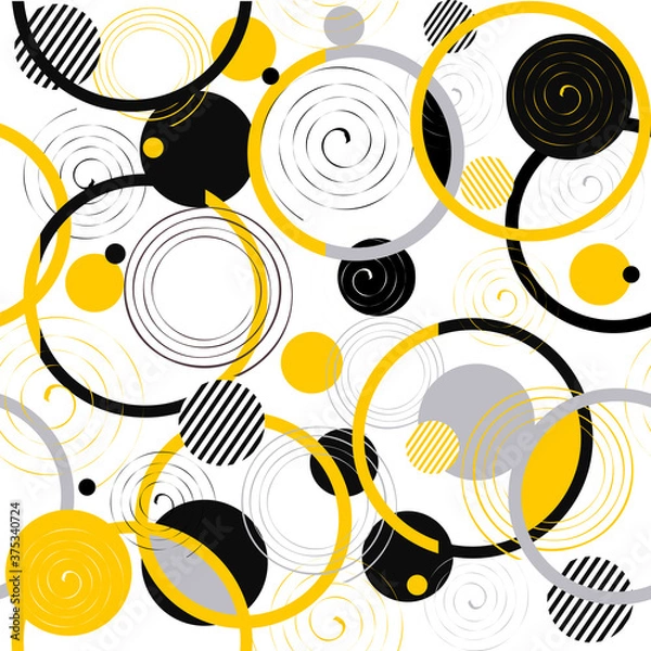 Obraz Seamless pattern with circles in retro colors.  Vector illustration	