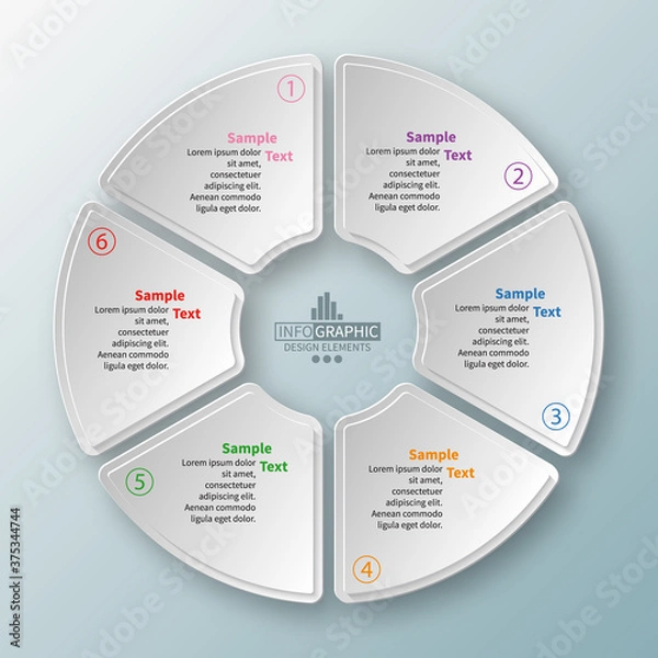 Fototapeta Abstract 3D Paper Infographics. Business template .Vector illustration