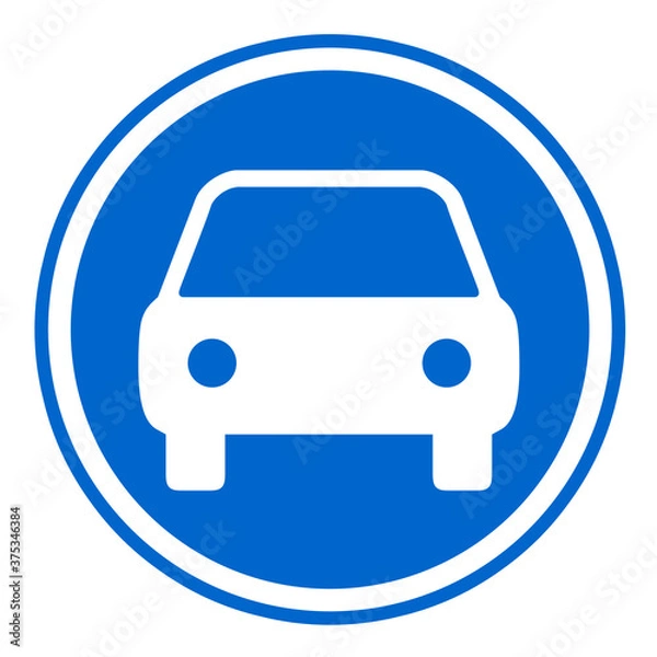 Obraz Car icon on blue background.