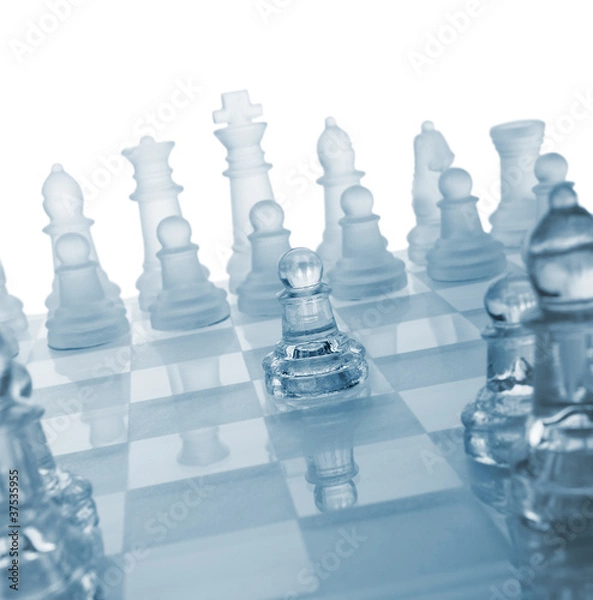 Obraz Glass chess. The first move.
