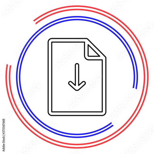 Obraz Vector Download file icon - file document symbol