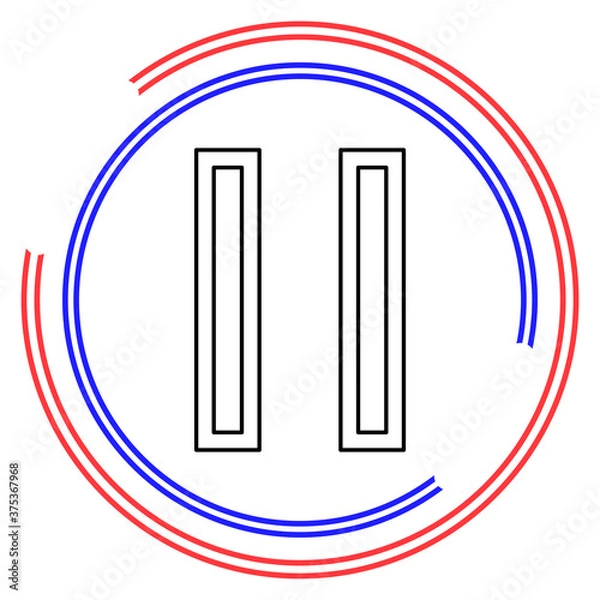 Obraz vector pause button icon - media symbol