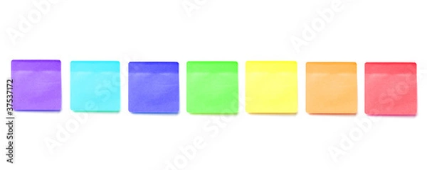 Fototapeta Colorful memo stick on white background