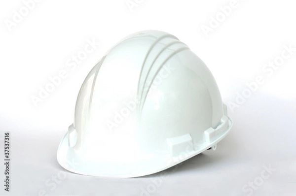 Obraz White hard hat on white background