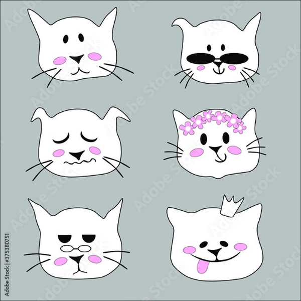 Obraz set of funny cats