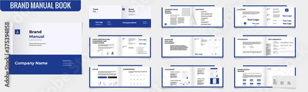 Fototapeta Szablon podręcznika marki krajobrazowej Broszura z wytycznymi dotyczącymi marki Broszura dotycząca marki broszura bi fold