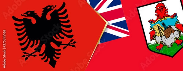 Obraz Albania and Bermuda flags, two vector flags.