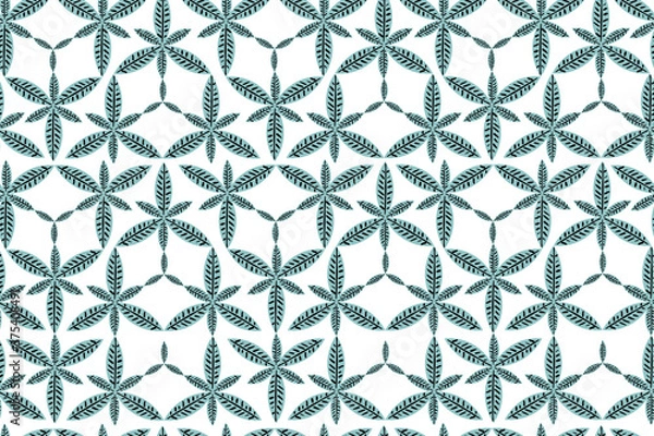 Obraz Geometrical seamless pattern floral vector green tree