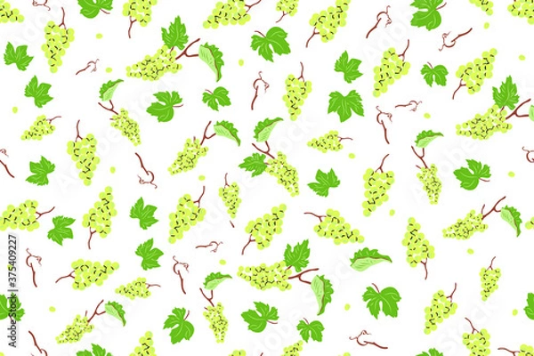 Obraz Floral grapes leaf seamless vector pattern