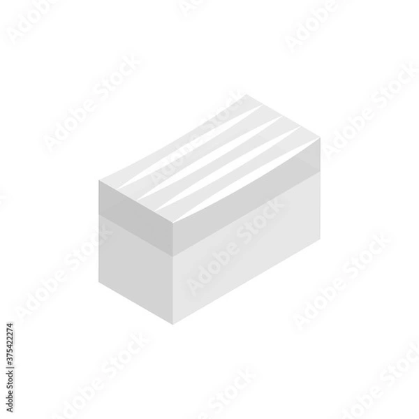 Obraz アイソメトリック図法で描かれたシンプルなお寿司のアイコンイラスト（いか）