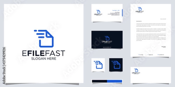 Obraz File fast logo and brand identity design