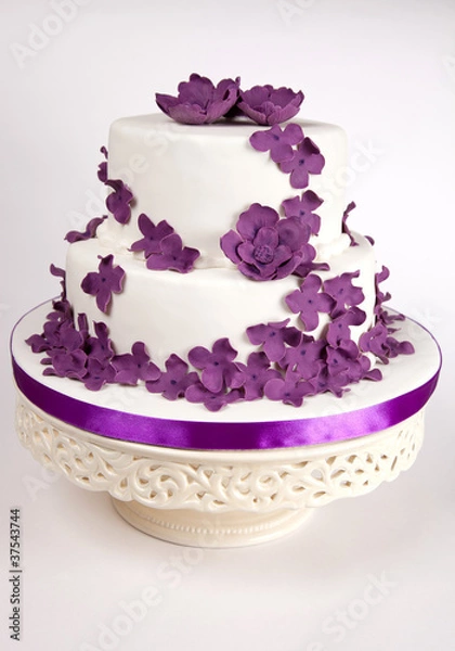 Obraz Cake with purple flowers