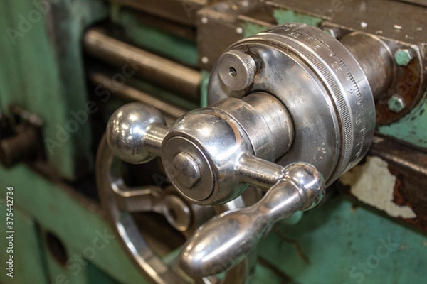 Obraz The lever of the turning machine,processing metal.