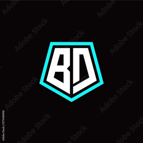 Obraz Initial B D letter with polygon modern style logo template vector