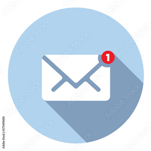 Obraz New message envelope icon with notification of incoming message