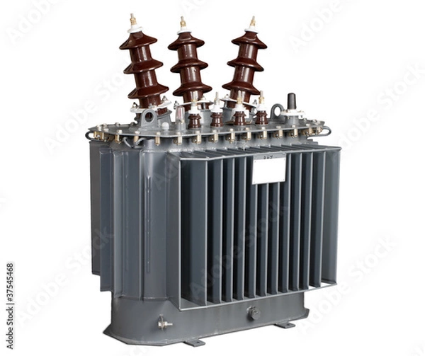 Obraz high-voltage transformer on a white background