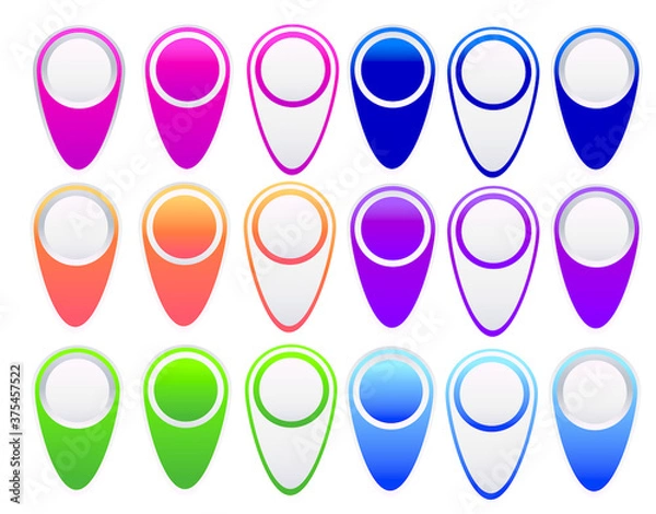 Obraz illustration bright labels on the map 