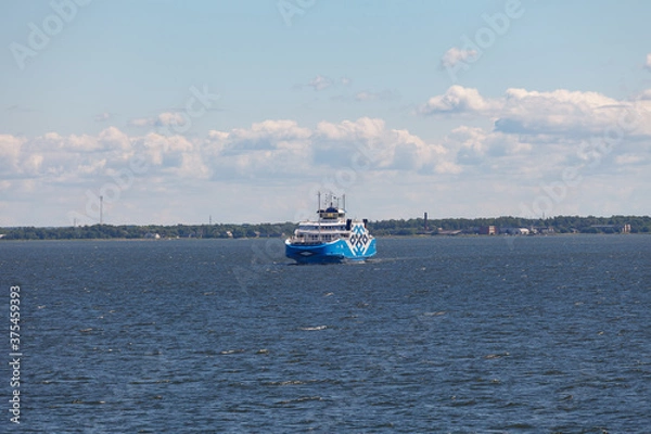 Fototapeta SAAREMAA, ESTONIA - JUNE 29, 2019: Ferry from Virtsu to Saaremaa Island