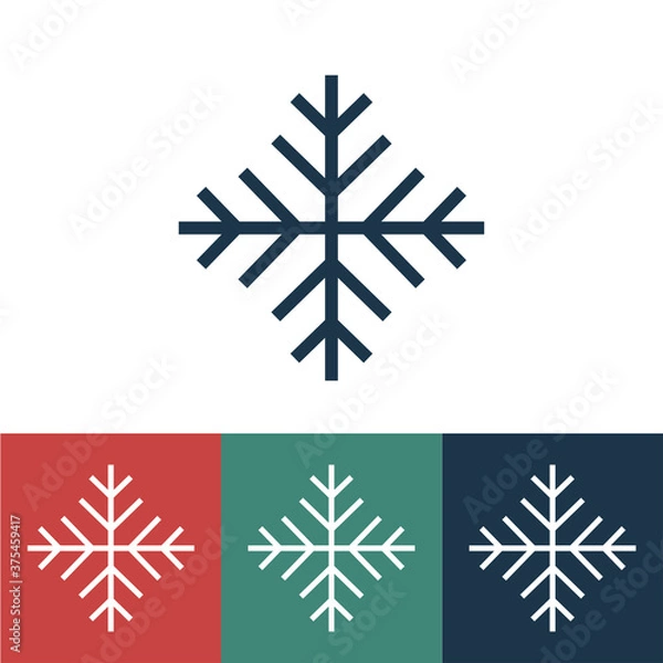 Obraz Linear vector icon with snowflake
