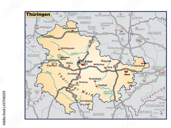 Fototapeta Thüringen_Umgebung_orange