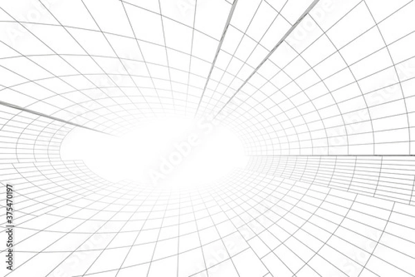 Obraz Abstract architectural background. Linear 3D illustration. Concept sketch