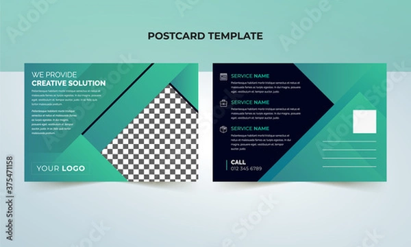 Obraz Corporate postcard design template Vector