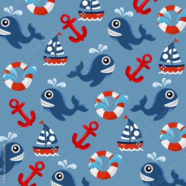 Obraz pattern sea under the sea concept illustration vector design 6