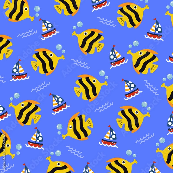 Obraz pattern sea under the sea concept illustration vector design 16