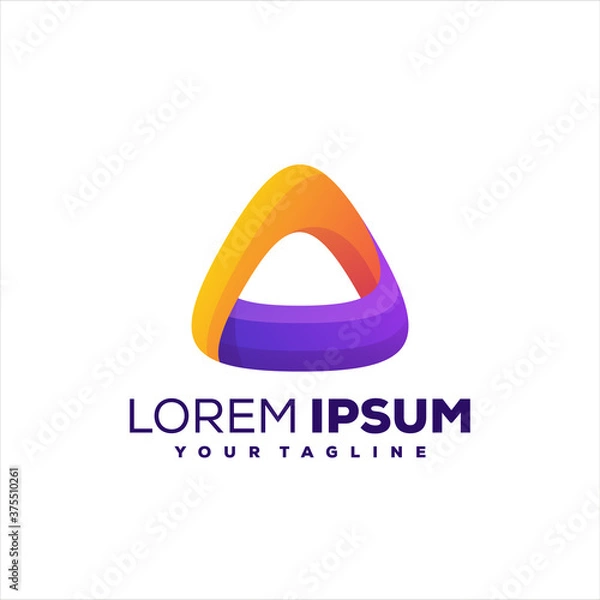 Fototapeta triangle abstract gradient logo design