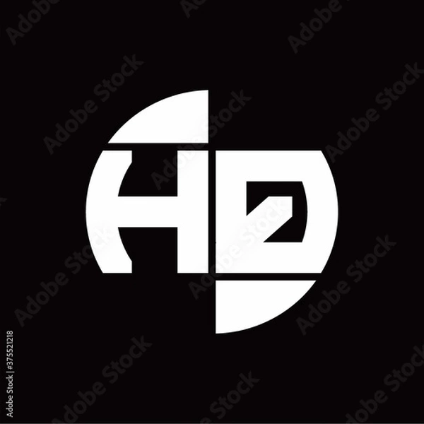 Fototapeta HQ Logo monogram with slice circle shape rotate design template