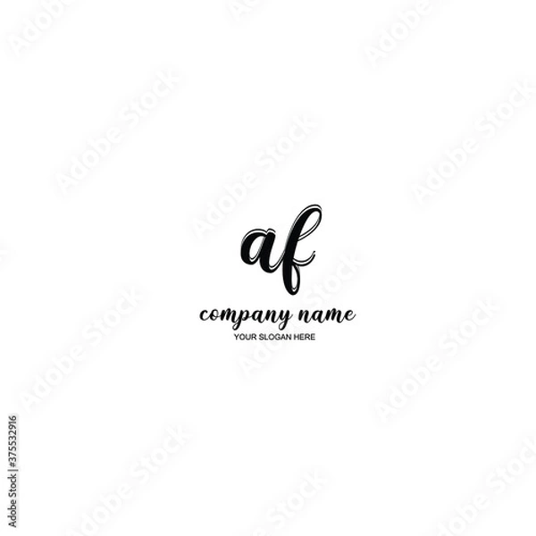 Fototapeta AF Initial handwriting logo template vector
