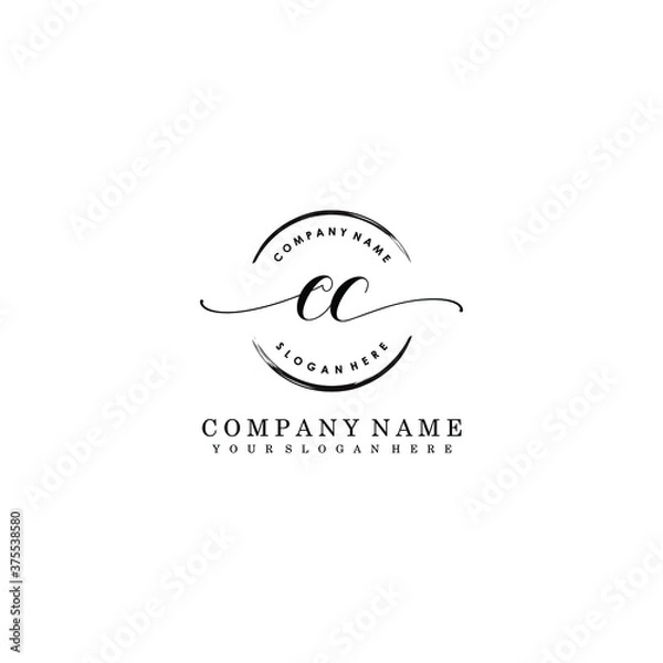 Obraz CC Initial handwriting logo template vector
