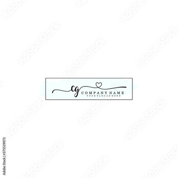 Fototapeta CG Initial handwriting logo template vector
