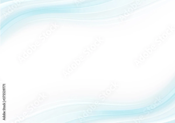 Fototapeta 上品な曲線　フレーム素材（水色）横