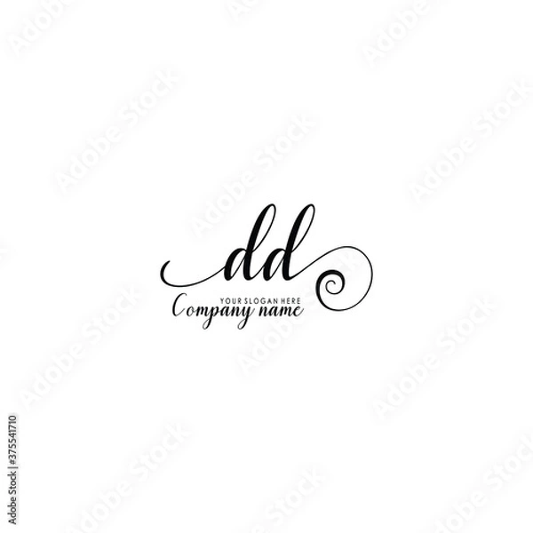 Fototapeta DD Initial handwriting logo template vector
