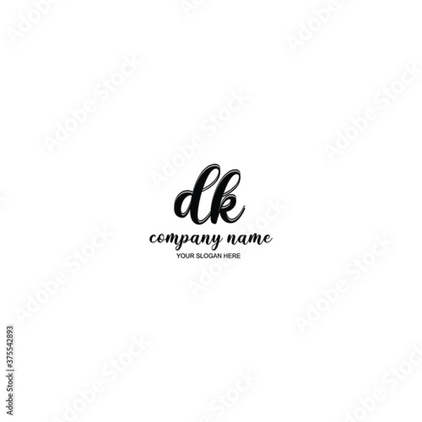 Fototapeta DK Initial handwriting logo template vector
