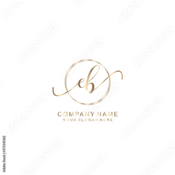 Fototapeta EB Initial handwriting logo template vector