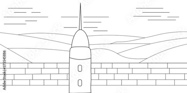 Obraz Cathedral square vector illustration