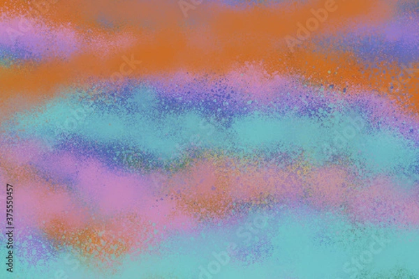 Fototapeta Colorful spray paint ink texture. Graffiti painting on the wall. Street art and vandalism. Digitally airbrushed paper background.
