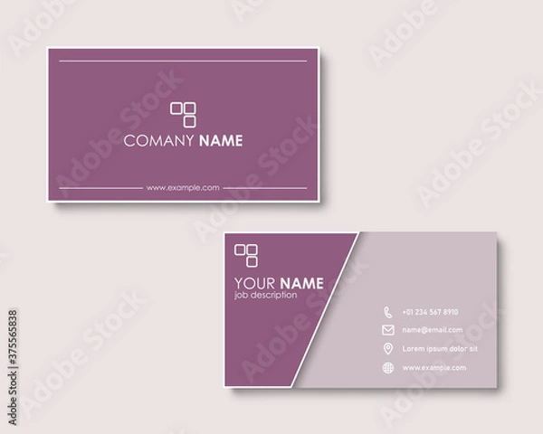 Fototapeta Clean business card template with simple contrast color design. Vector creative ilustration wih diagonal cut.	
