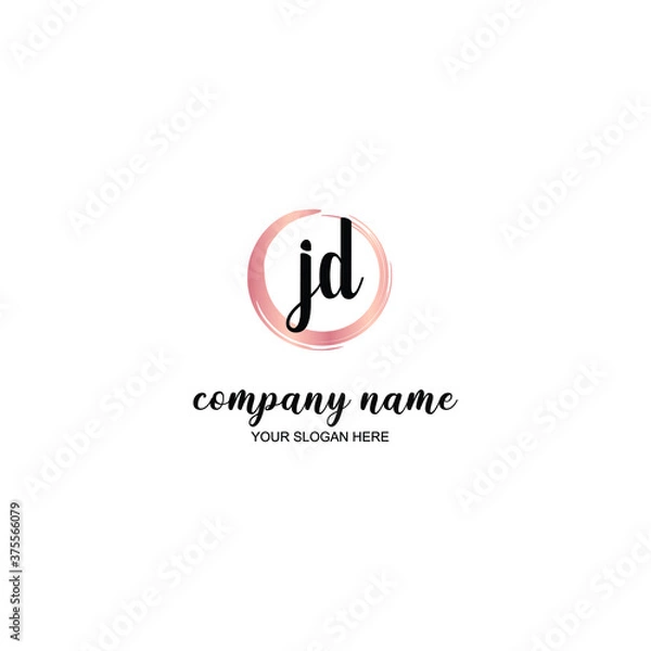 Obraz JD Initial handwriting logo template vector