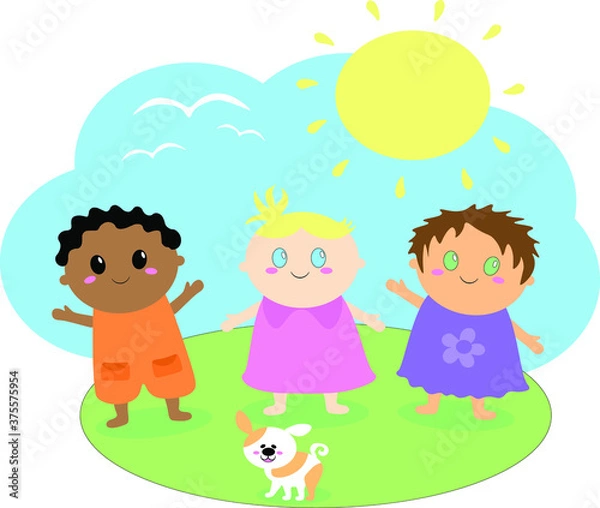 Obraz children on the meadow