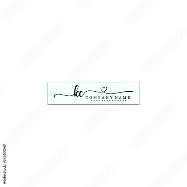 Obraz KC Initial handwriting logo template vector


