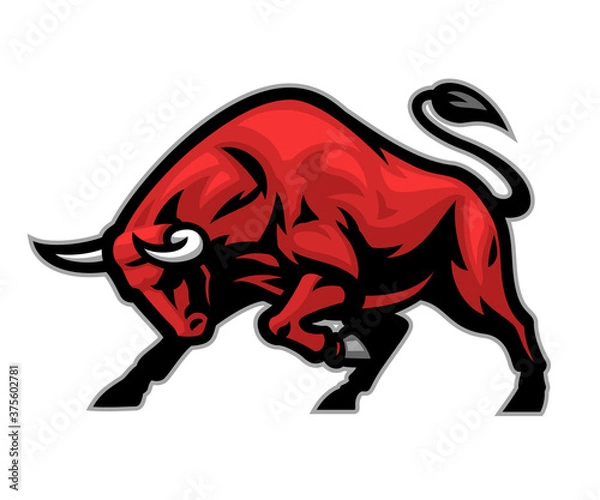 Obraz gniewna maskotka gotowa yo atak